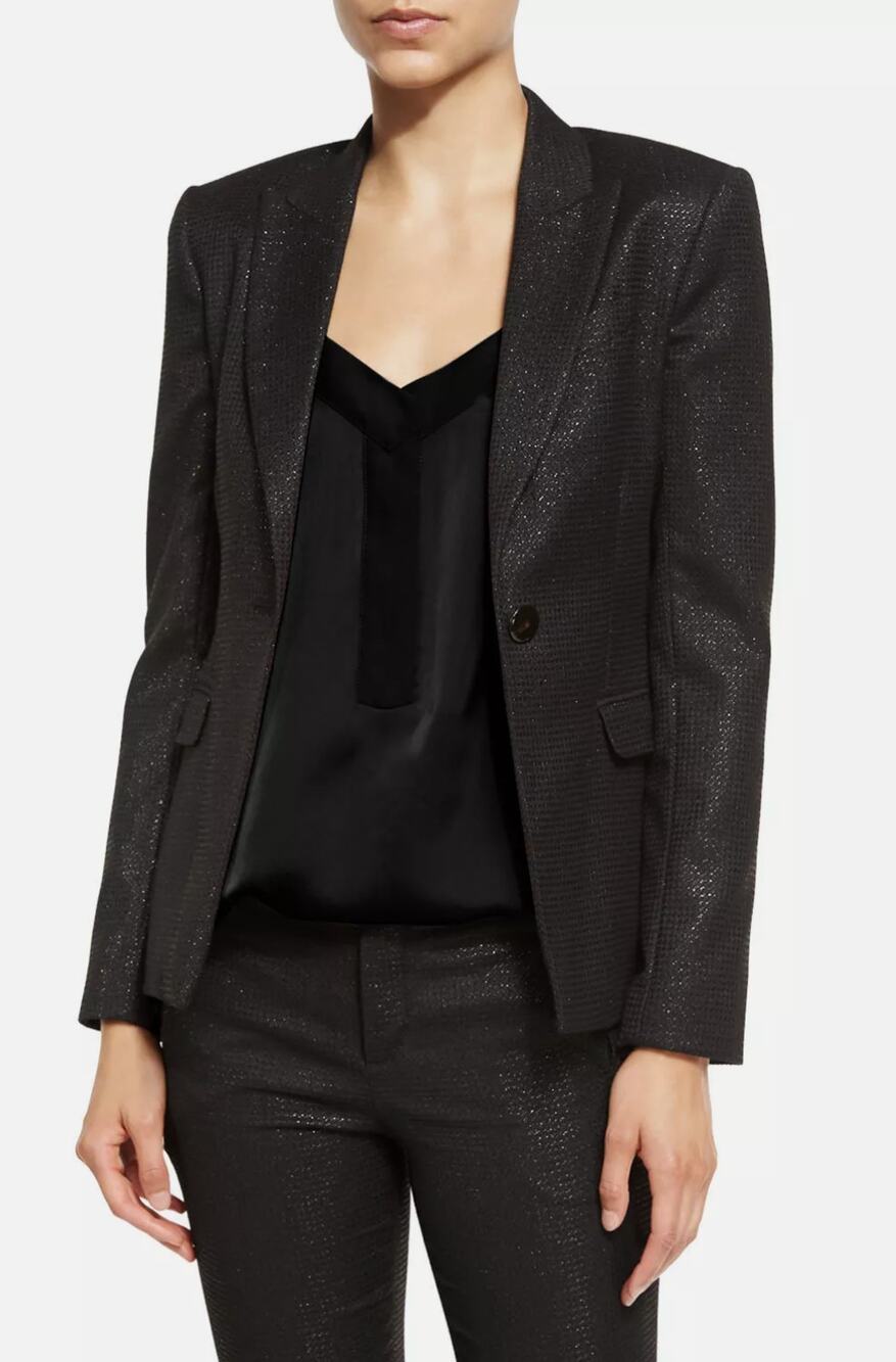 ATM Anthony Thomas Mejillo Black Metallic Sparkle Schoolboy Blazer Jacket Size 6